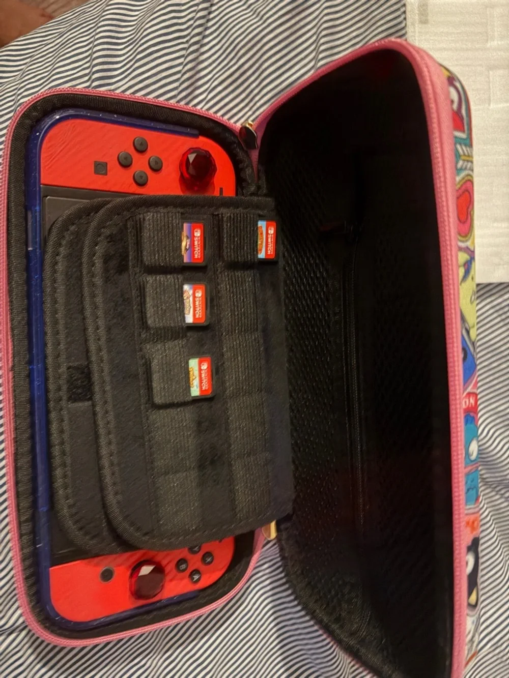 Sanrio Pink Multi-Color Character Print Handheld Console Case